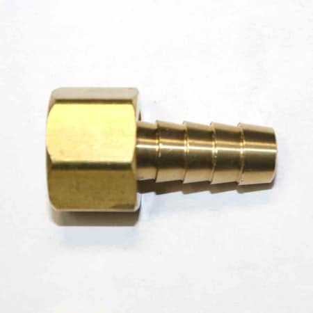 Interstate Pneumatics Brass Hose Fitting, Connector, 3/8 Inch Swivel Barb x 3/8 Inch Female NPT End - 2 Piece FFS266